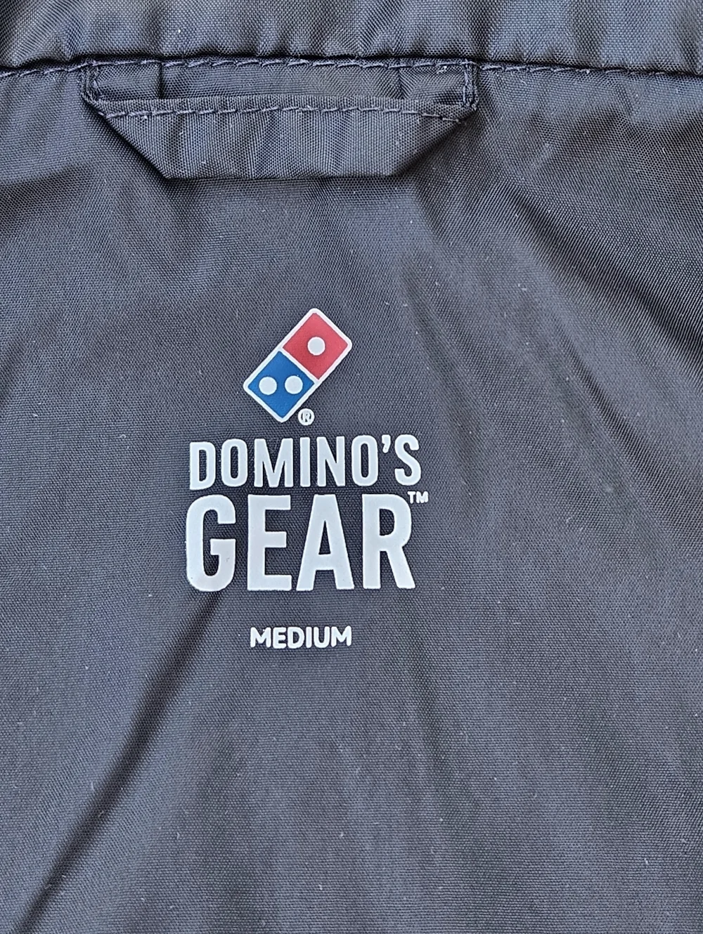 Dominos Pizza Jacket Black Blue Hooded Windbreaker Reflective Full Zip Mens M